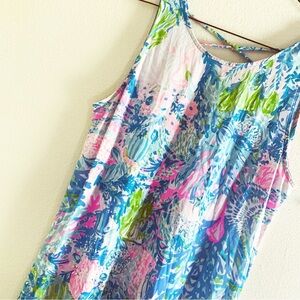 LILLY PULITZER sleeveless maxi dress sea life print Small cotton beach colorful